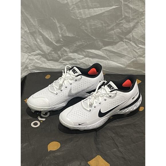New Men’s 10 Nike Alpha Huarache Elite 3 Low Baseball Cleats CV3552-104 White. main image 4